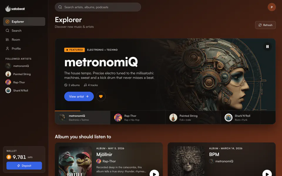 Featured artists, new albums and podcasts.